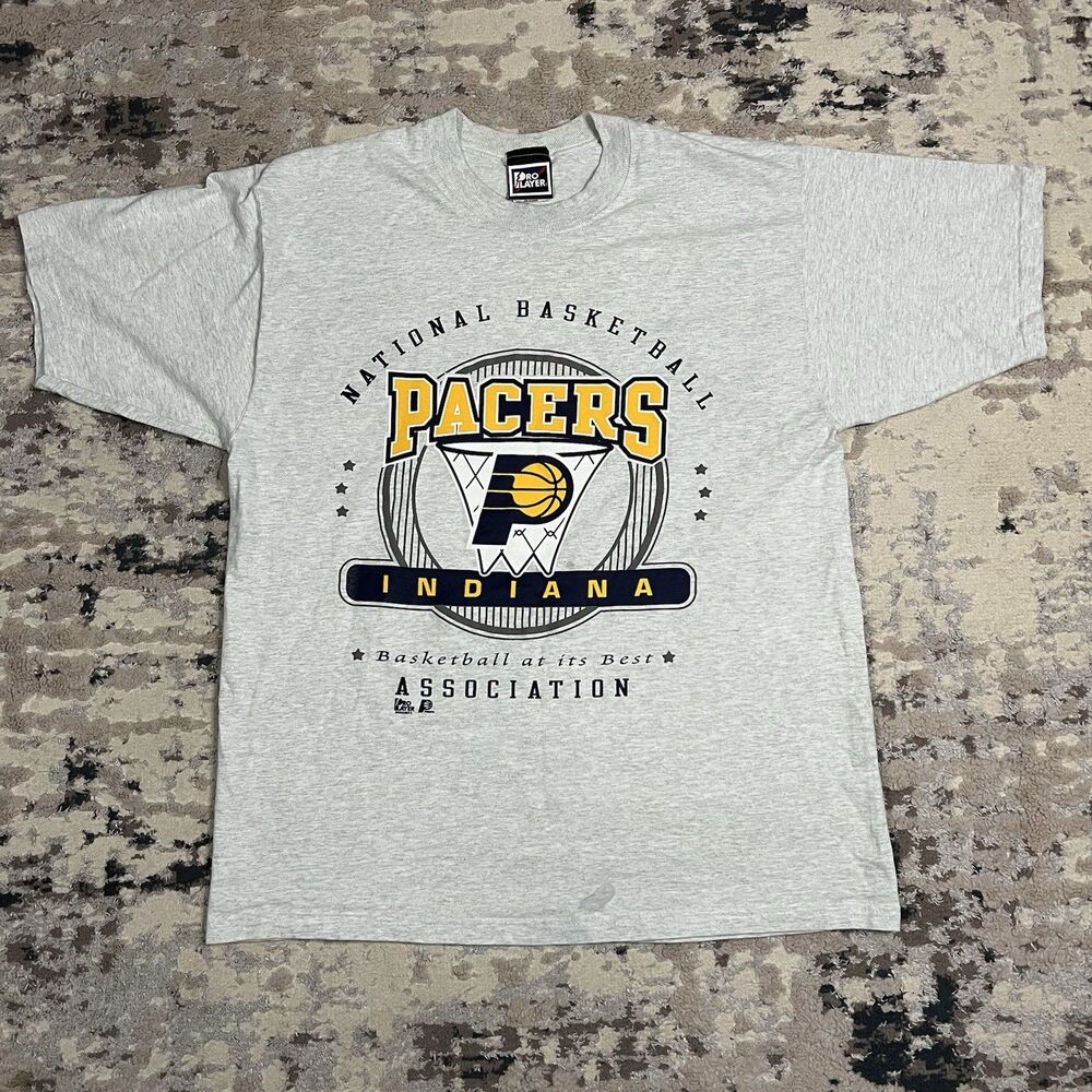 VINTAGE Pro Player 90s INDIANA PACERS Men's Sz L T-shirt Pro Player NBA Miller